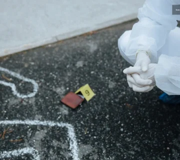 Forensic dedektif araştırma sahnesinde detaylı inceleme yapıyor