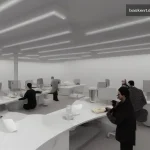 Ankara'daki modern araştırma laboratuvarında bilim insanları birbirleriyle çalışan ve fikirler paylaşan temiz