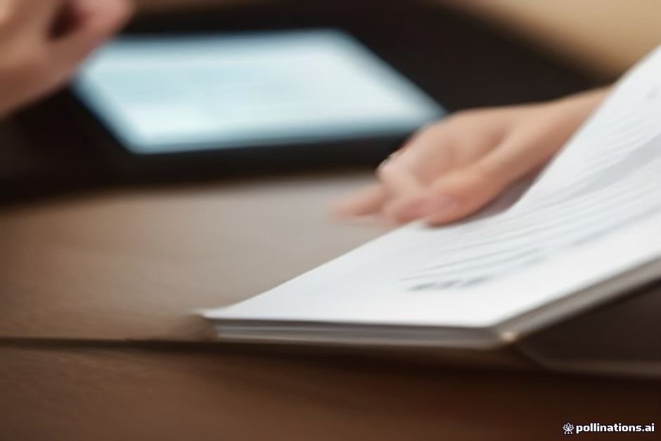 Tablet ekranından otel kaydı belgelerini kontrol eden kişi
