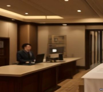 Otel kaydı nasıl bulunur gösteren resepsiyon masası