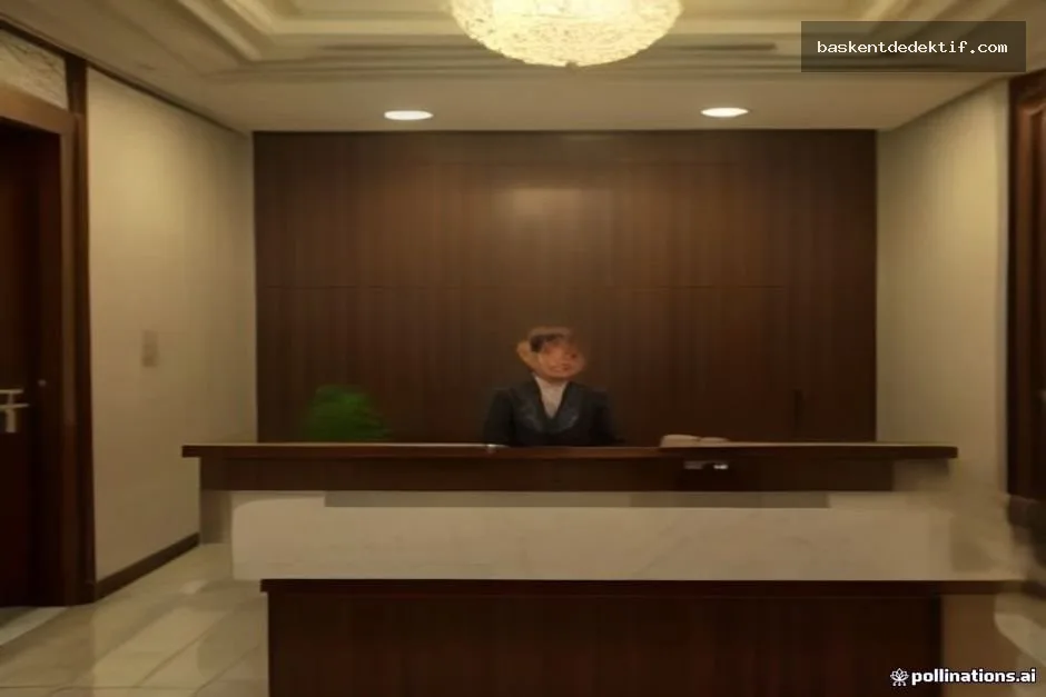 Ankara Otel Kaydı Ankara otelinde misafirler için temiz ve modern recepsiyon masası