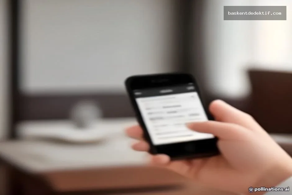 Smartphone hotel booking app interface on café table with search results