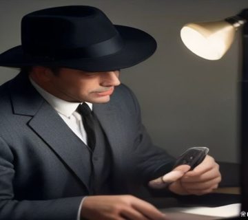 Detektif Ankara’ın profesyonel fotoğrafında masanın altında ışık altında inceleyen maske giyen erkek