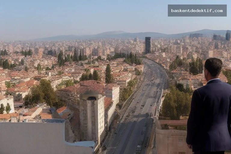 Eş Takibi Ankara Ankara'da modern şehirde eş takibi sürecinde detektif inceleme halinde