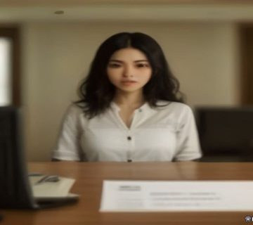 Otel kaydı işlemini gerçekleştiren profesyonel resepsiyon görevlisi