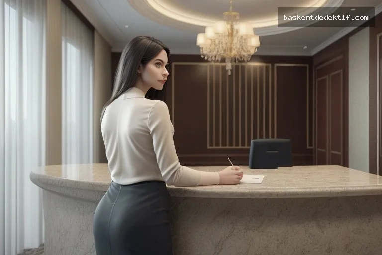 Modern otel resepsiyonunda profesyonel işlemler için hazırlanan otel kayıtları